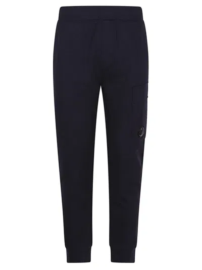 C.p. Company Tapered Jogger Pants With Ribbed Cuffs And Cargo Pocket In Black