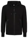 C.p. Company Diagonal Weave Brushed Cotton Fleece Sweatshirt In Black