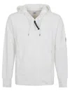 C.p. Company Men Sweatshirts Hooded Open In Diagonal Raised Fleece In White