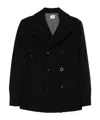 C.p. Company Double-breasted Structured Jacket With Wide Lapels In Black