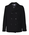 C.p. Company Double-breasted Peacoat In Black