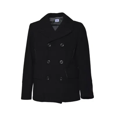 C.P. COMPANY DOUBLE-BREASTED STRUCTURED JACKET WITH WIDE LAPELS