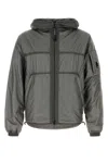 C.p. Company Padded Jacket With Adjustable Hem And Hood In Smokedpearl