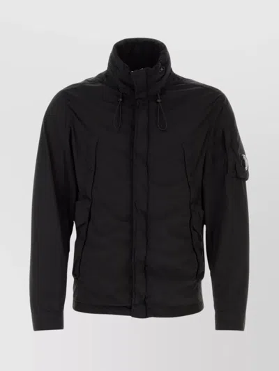 C.p. Company Drawstring Hem Stretch Nylon Jacket In Black