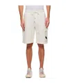 C.p. Company Relaxed-fit Cargo Diagonal Fleece Shorts In Neutral