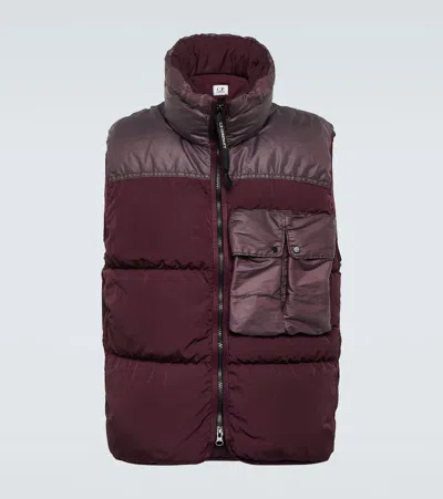 C.p. Company C. P. Company Eco Chrome-r Down Vest In Bordeaux