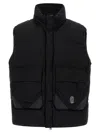 C.p. Company Black Vest With Mock Drawstring Neck And Logo Plaque On The Front In Black