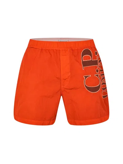 C.P. COMPANY ECO-CHROME R LOGO SWIM SHORTS