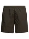 C.p. Company R Elastic Waistband Swim Short With Side Pockets In Brown