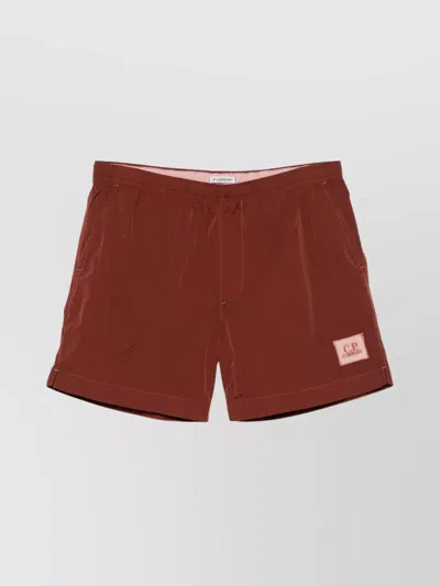 C.p. Company Eco-chrome R Swim Shorts With Internal Drawstring In Red