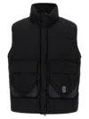 C.p. Company Black Vest With Mock Drawstring Neck And Logo Plaque On The Front In Black