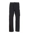 C.p. Company Black Linen And Cotton Blend Utility Trousers In Blue