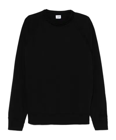 C.p. Company Emboridered-logo Sweatshirt In Black