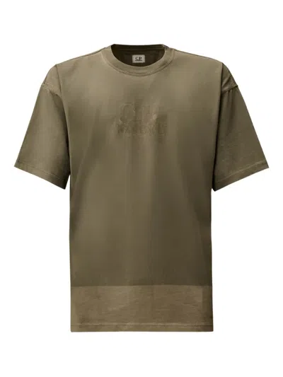 C.p. Company Embossed-logo T-shirt In Green