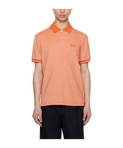 C.p. Company Embroidered-logo Cotton Polo Shirt In Pink