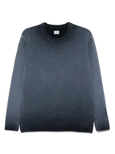 C.p. Company Embroidered-logo Sweater In Blue