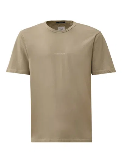 C.p. Company Embroidered Logo T-shirt In Green