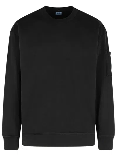 C.p. Company Emerized Black Cotton Sweatshirt