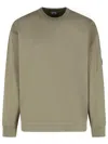 C.p. Company Cotton Sweatshirt Arm Pocket In Green