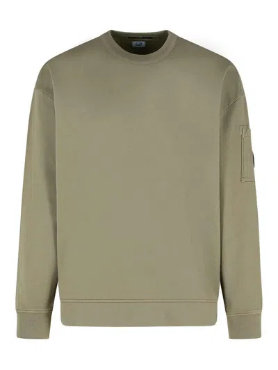 C.p. Company Emerized Grey Cotton Sweatshirt In Gray