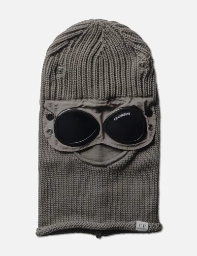 C.p. Company Extra Fine Merino Wool Goggle Balaclava In Brown