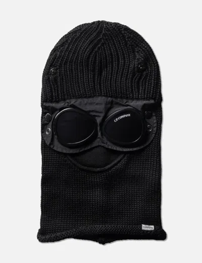 C.p. Company Extra Fine Merino Wool Goggle Balaclava In Black