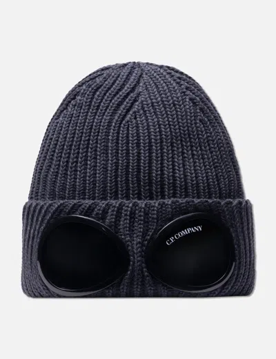 C.p. Company Extra Fine Merino Wool Goggle Beanie In Gray