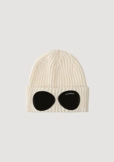 C.p. Company Extra Fine Merino Wool Goggle Beanie In Brown