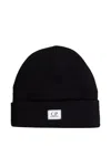 C.p. Company Extrafine Merino Wool Beanie Hat In Black
