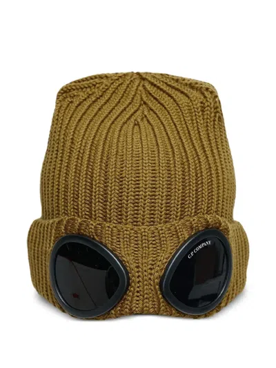 C.p. Company Extrafine Merino Wool Goggle Beanie In Yellow