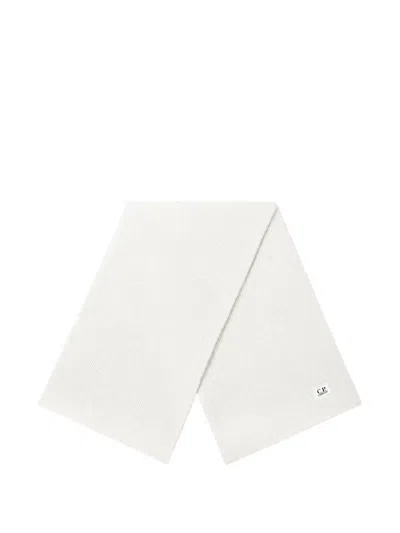 C.p. Company Extra-fine Merino Wool Scarf In White