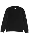 C.p. Company C.p.company Logo Cotton Crewneck Sweatshirt In Black
