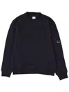 C.p. Company C.p.company Logo Cotton Crewneck Sweatshirt In Blue