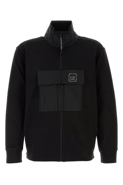 C.P. COMPANY BLACK STRETCH COTTON SWEATSHIRT