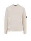 C.p. Company Knitwear Crew Neck In Merino Wool Felted Clothing In Neutral