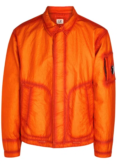 C.p. Company Feltro Bi-film Crinkled Nylon Jacket In Orange