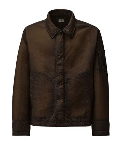 C.p. Company Feltro Bi-film Short Jacket In Brown