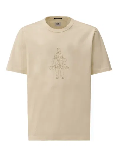 C.p. Company Figure-embroidered T-shirt In Brown