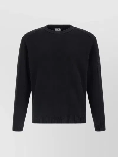 C.P. COMPANY FINE WOOL CREW NECK SWEATER WITH PATCH