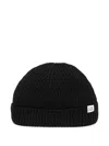 C.p. Company Fisherman Merino Beanie Hat In Black