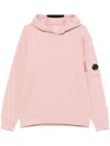 C.p. Company Flamingo Pink Hooded Sweatshirt With Logo Print In Neutrals