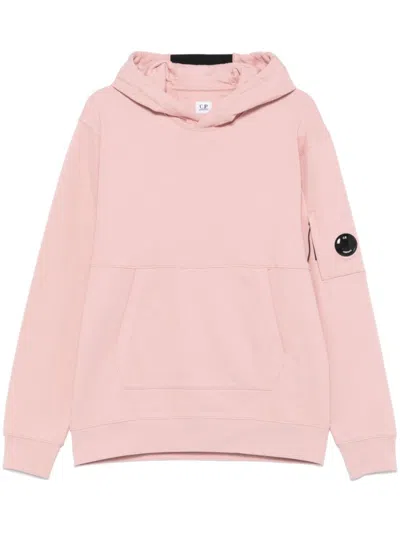 C.p. Company Flamingo Pink Hooded Sweatshirt With Logo Print In Neutrals