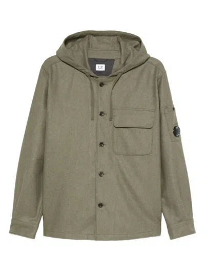 C.p. Company Flap-pocket Hooded Jacket In Green