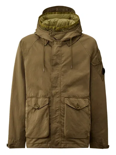 C.p. Company Flap-pocket Hooded Jacket In Green
