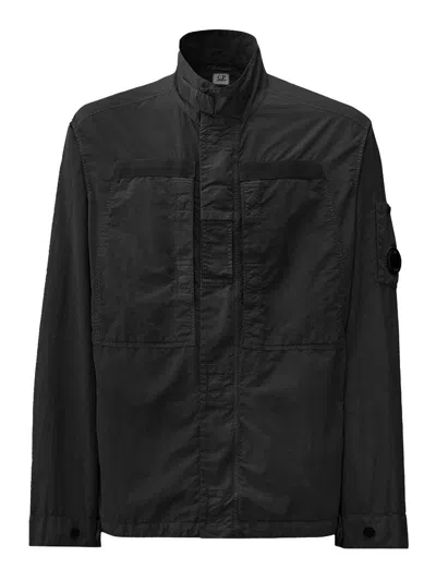 C.P. COMPANY FLAT NYLON JACKET WITH ICONIC LOGO DETAIL
