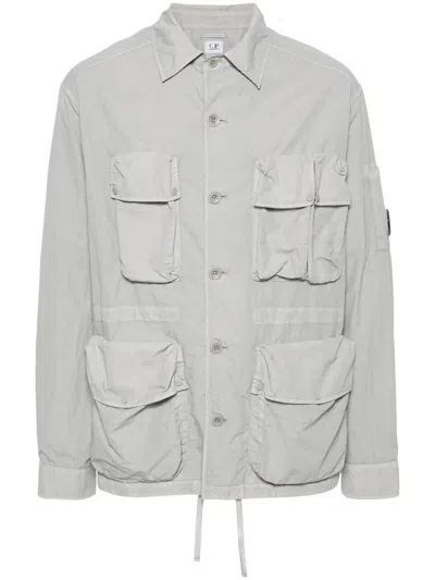 C.p. Company Lens-detail Shirt Jacket In 灰色