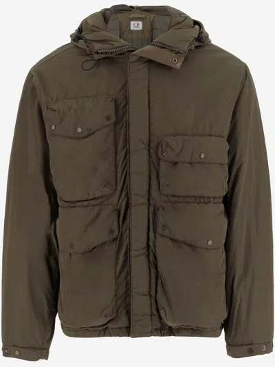 C.p. Company Flatt Nylon Goggle Jacket In Green