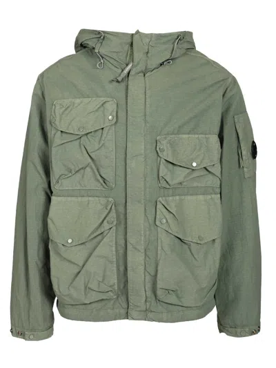 C.p. Company Flatt Nylon Goggle Jacket Jackets Green