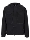 C.p. Company Black Flatt Nylon Goggle Overshirt Jacket