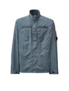 C.p. Company C.p.company Men Flatt Nylon Jacket With Logo Iconic Detail In Blue